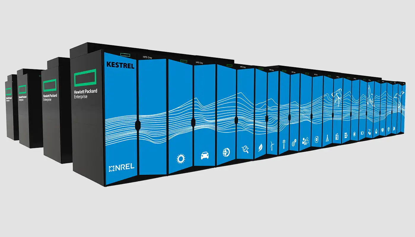 facilities-hpc-user-facility Rendering of the Kestrel computer.