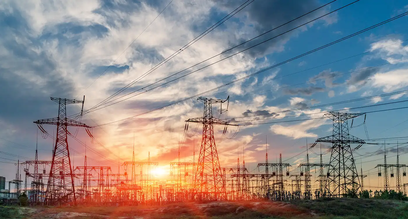 Transmission power lines.